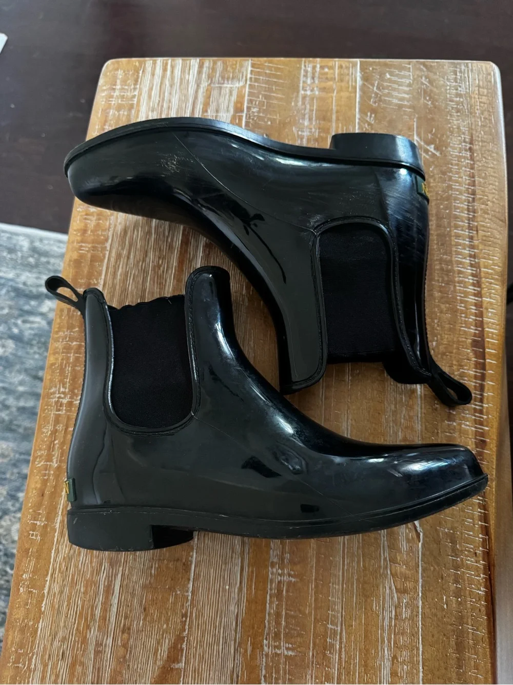 Ralph Lauren Black Chelsea Rain Boots